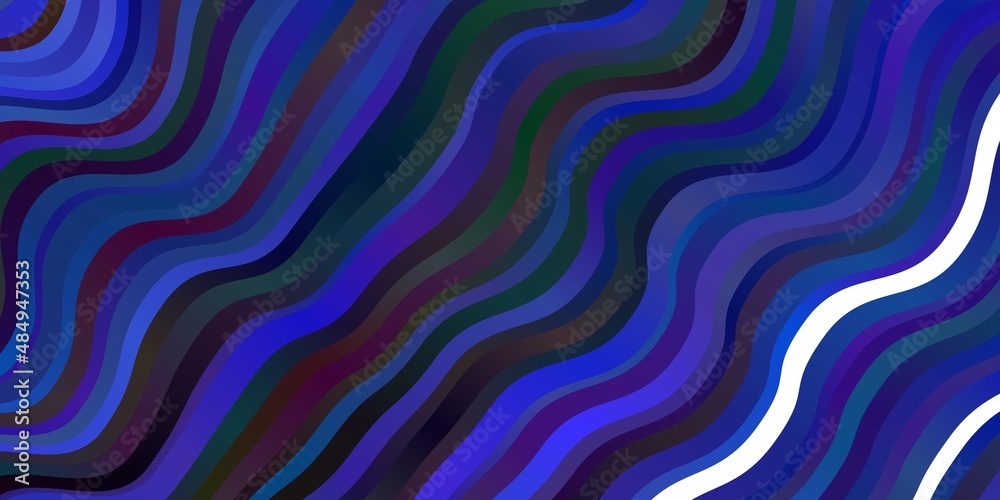 Dark BLUE vector background with wry lines.