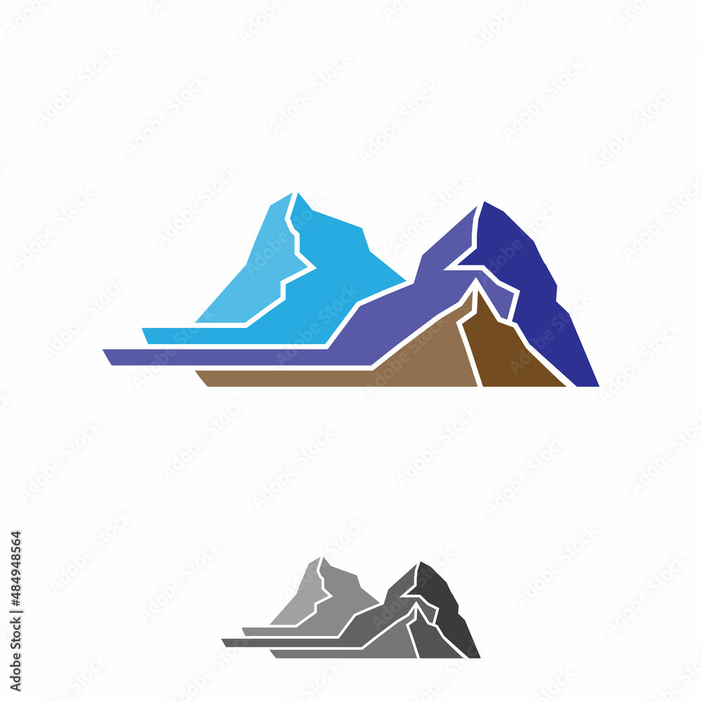 Abstract mountain design for infographic or mapping Stock Vector