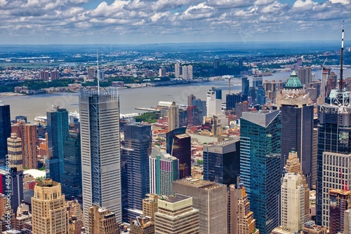 Midtown Manhattan and Garment District aerial view in New York City. photo