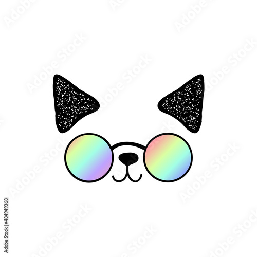 Cats mask for social media, social network, isolated cute doodle. Cat sketch character handmade to Print T-shirts. kids animals. Funny stylish muzzle isolated Pets. vector illustration