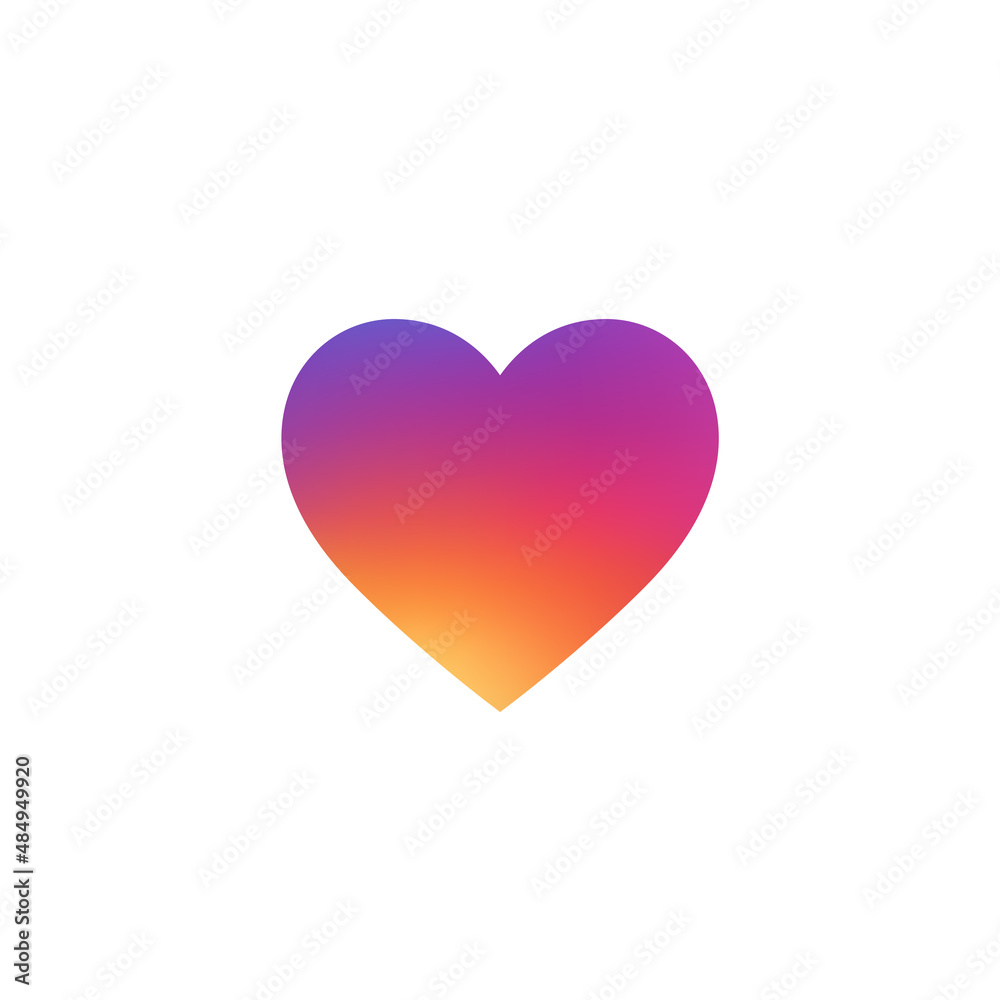 Gradient heart isolated on white background. Heart icon symbol. vector illustration