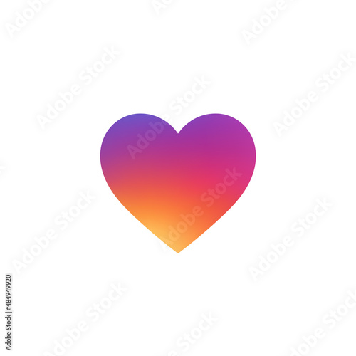 Gradient heart isolated on white background. Heart icon symbol. vector illustration
