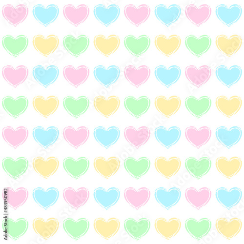 Vector seamless love symbol pattern, with stylish hearts