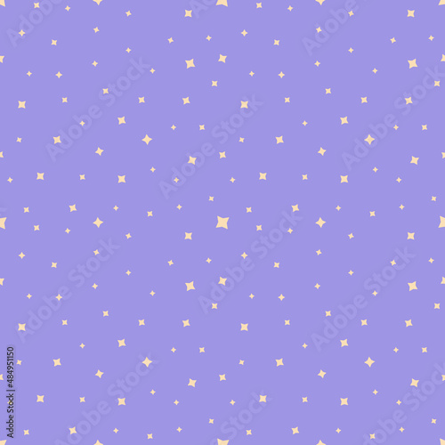 Seamless pattern of deep space with stars in a flat style. Vector illustration
