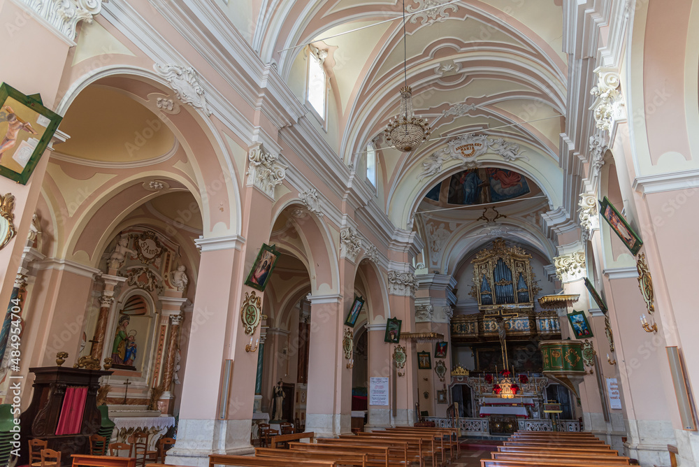 Capracotta, Molise, Italy. Church of S. M. Assunta. - obrazy, fototapety, plakaty 
