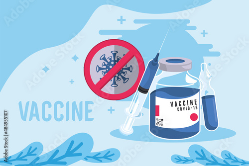 vaccine lettering with vials