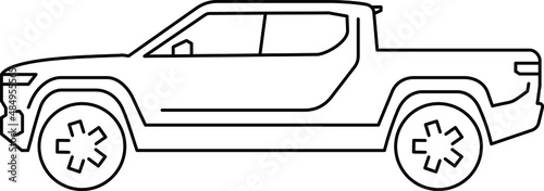 electric car illustration lines, ev suv, electric truck