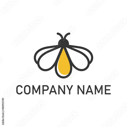 awesome outline firefly logo design vector