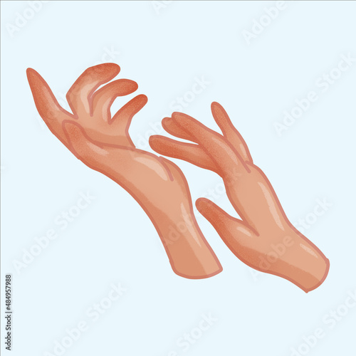 Soft woman's hands. Fingers, touch