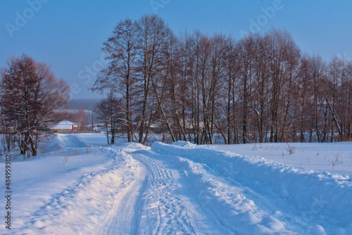Rural landscapes in Russia in winter