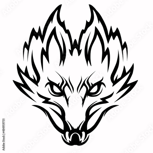 tribal wolf tattoo