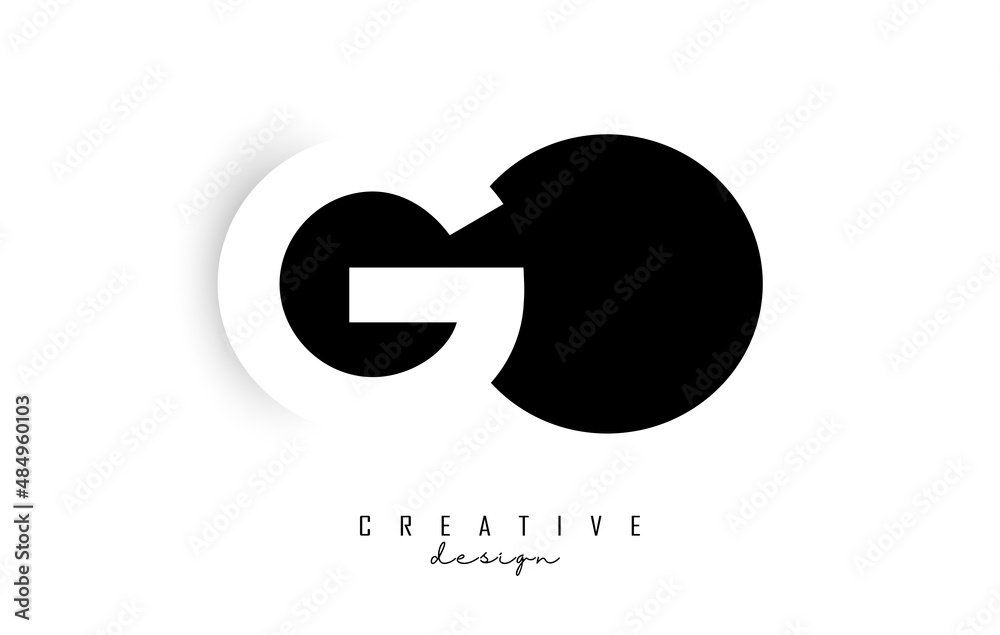 GO letters Logo with negative space design. Letter with geometric typography. GO letters Logo with negative space design. Letter with geometric typography.