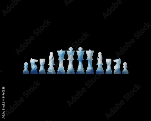 Chess game players symbol Cloads icon Cloady logo illustration