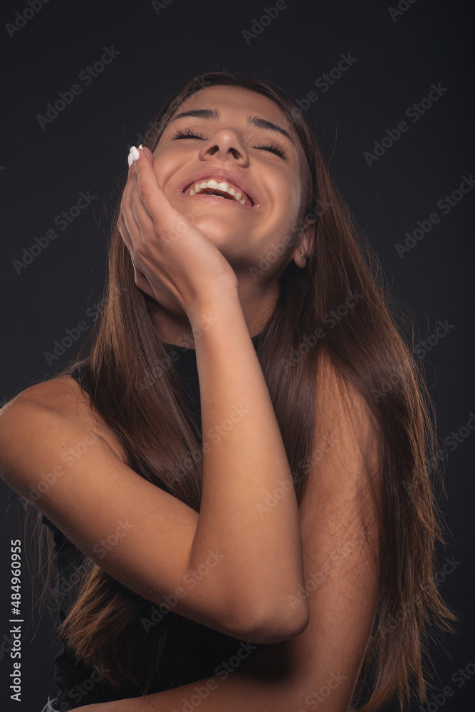 Portrait of girl acting cute Portrait of girl acting cute
