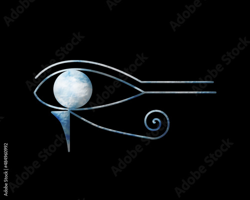 Eye of Horus, Egypt African God symbol Cloads icon Cloady logo illustration © SunFrot