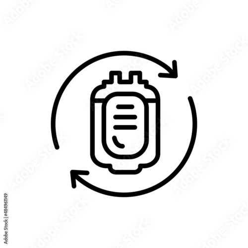 Blood transfusion line icon. Isolated vector element.