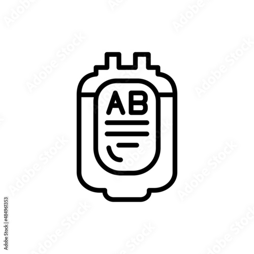 Donor blood type AB line icon. Isolated vector element.