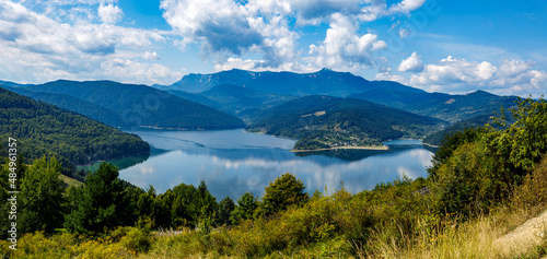 The lake Bicaz in carpathian landscape of romania