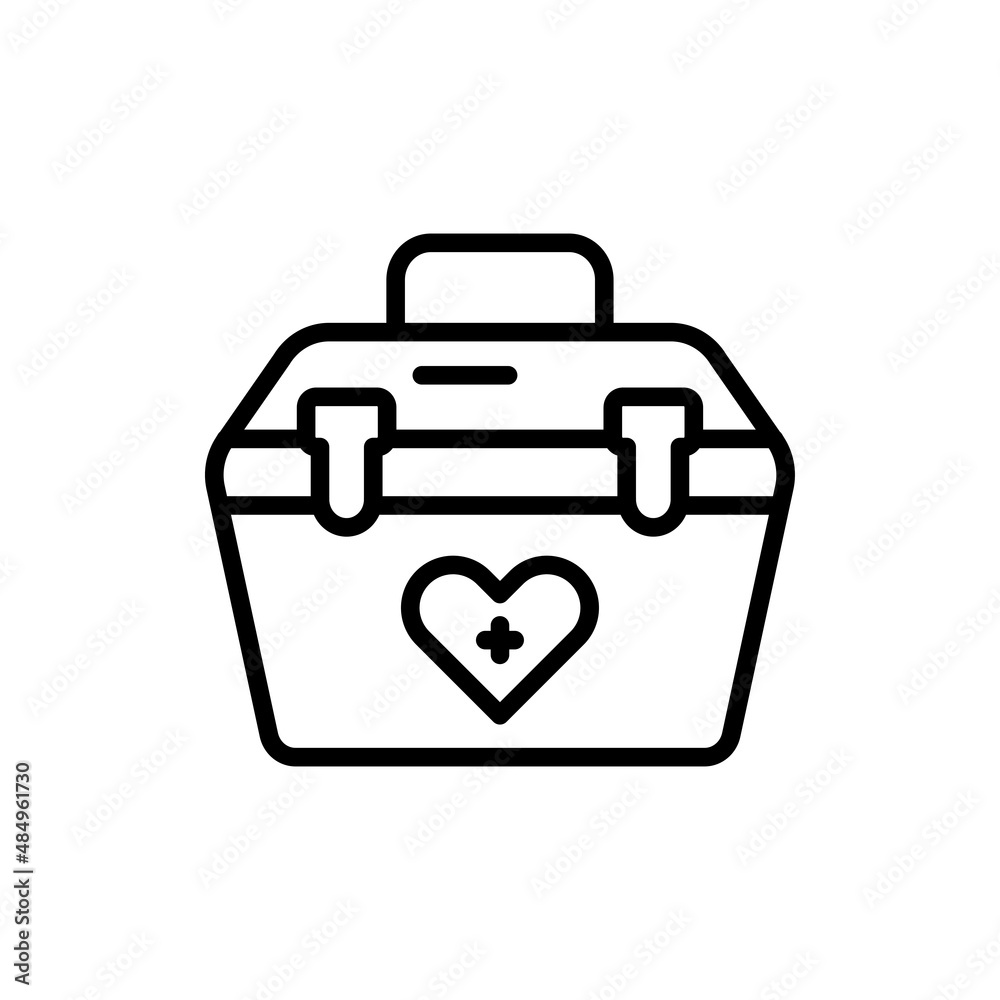 Donor box container line icon. Isolated vector element. Donor box container line icon. Isolated vector element.