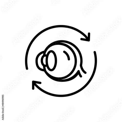 Eye transplant line icon. Isolated vector element.
