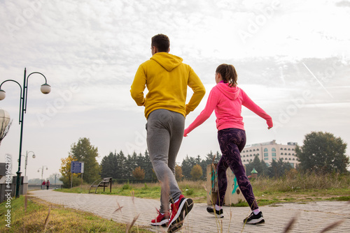 Getting ready for the run while walking