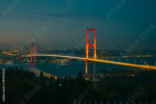 Istanbul. Bosphorus Bridge at night.