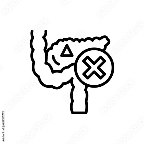 Pancreas line icon. Isolated vector element.