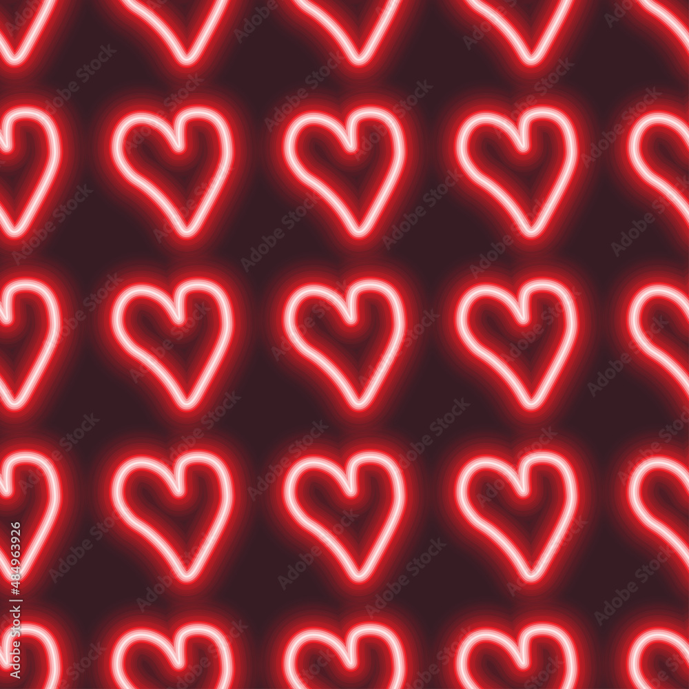 Neon hearts pattern Neon hearts pattern