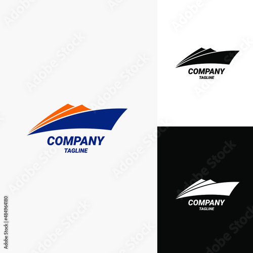 business company logo for ship company, profesional and elegant in indutry photo