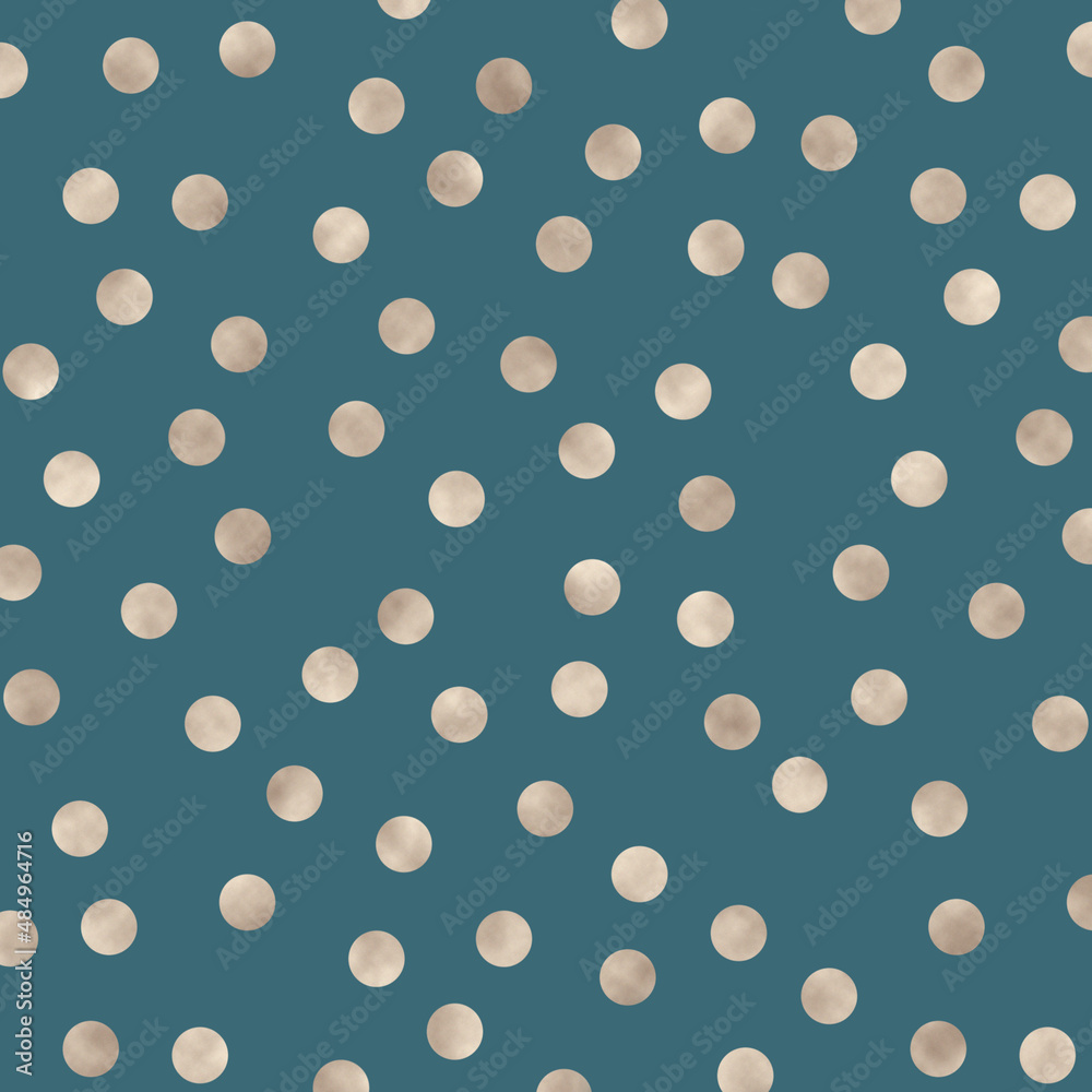 Golden foil dotted blue paper pattern