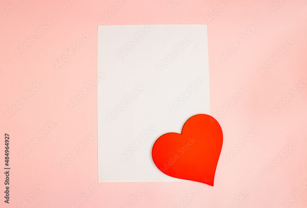 Love FLYER A4 mock up blank template design idea. Red heart mockup against pastel pink background. Copy space templates designs for message. 3D illustration layout. Love FLYER A4 mock up blank template design idea. Red heart mockup against pastel pink background. Copy space templates designs for message. 3D illustration layout.