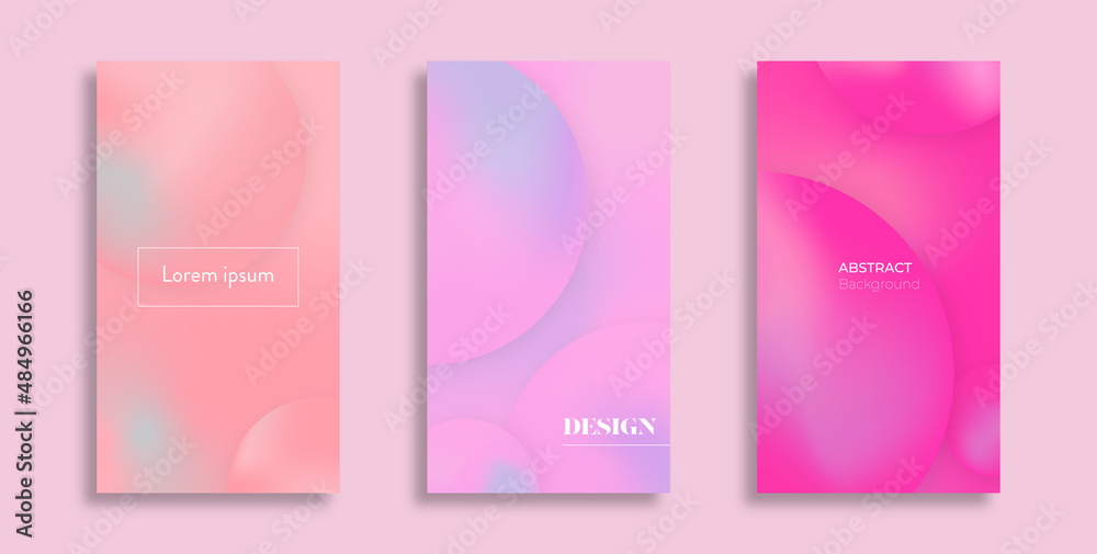 Fondos rosas con figuras geométricas y degradados. 
Pink backgrounds with geometric figures and gradients.