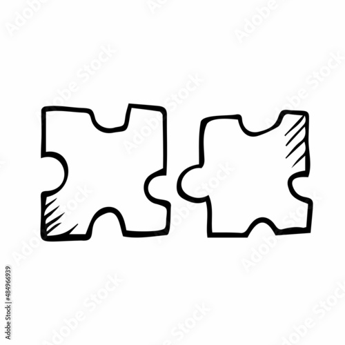 vector doodle puzzle icon. isolated sketch