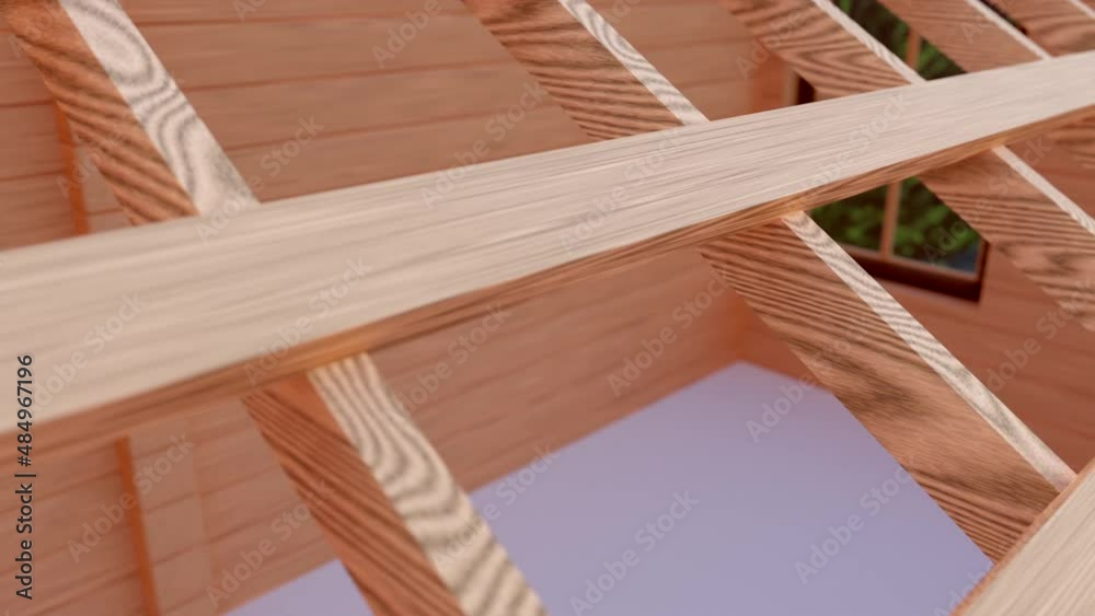 3d visualization of a wooden house on a white background 3d visualization of a wooden house on a white background