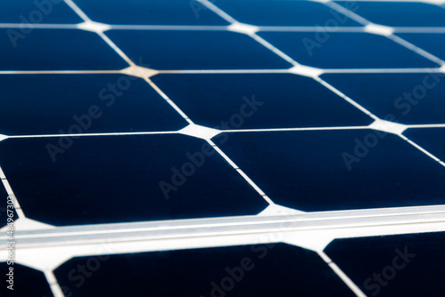 Solar panels on the roof of a house close-up.