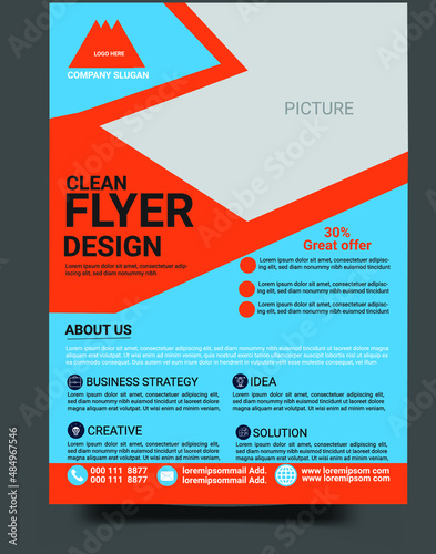 Clean And Modern Business Flyer Design Template 