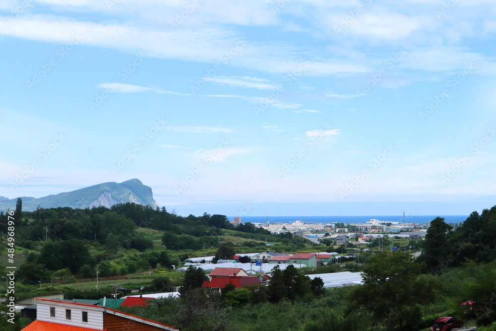 Fototapeta premium 高台から見た余市の町並み