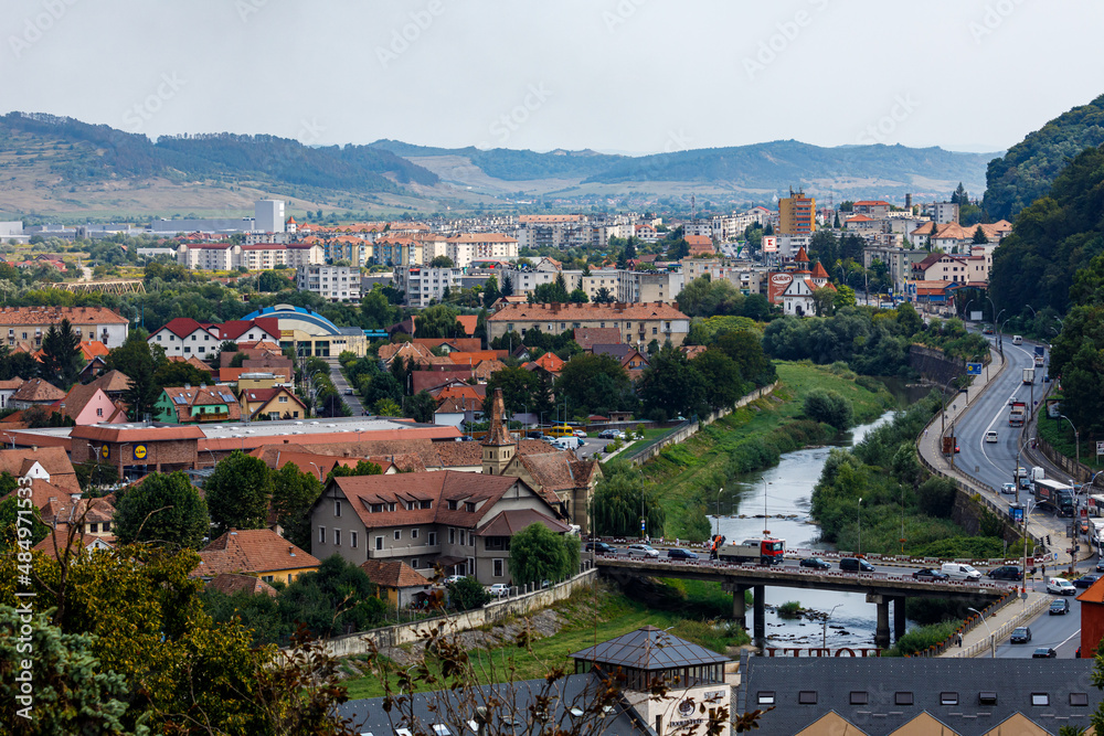 The historic city of Sighisoara in Transilvania Romania