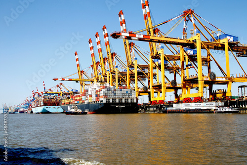 Port, Container Terminal, Bremenports, Bremerhaven, Bremen, Germany, Europe