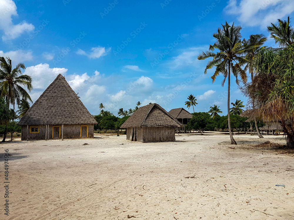 Bungalows houses on Zanzibar Tanzania paradise beach Bungalows houses on Zanzibar Tanzania paradise beach
