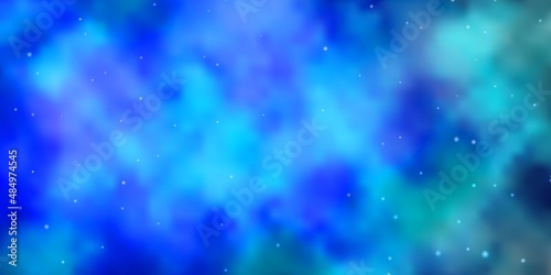 Light BLUE vector pattern with abstract stars. Shining colorful illustration with small and big stars. Best design for your ad, poster, banner.
