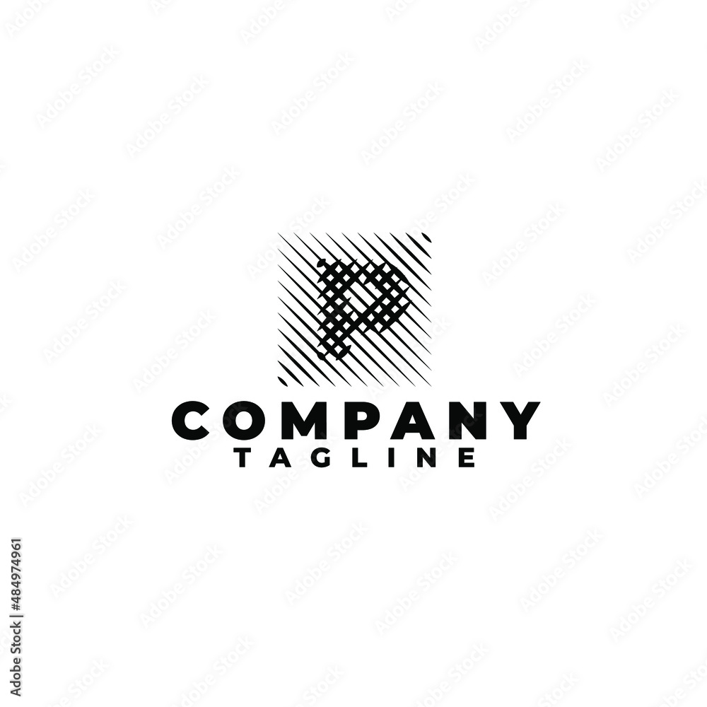 Dual tone P rectangle box logo design template. Letter P initial logo Dual tone P rectangle box logo design template. Letter P initial logo