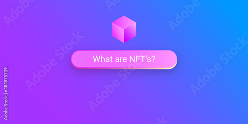 Coming soon on purpleWhat are nft, what is an nft question horizontal banner design template. NFT non-fungible token banner