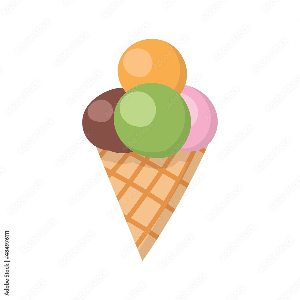 Ice cream cone drawing icon. Vector illustration. Ice cream cone drawing icon. Vector illustration.