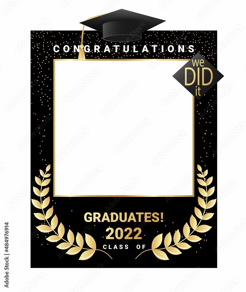 Vecteur Stock Congratulations graduates class of 2022 photo booth prop