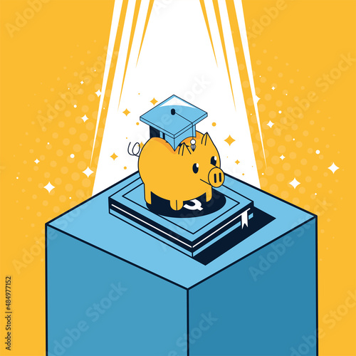 education loans piggy graduated