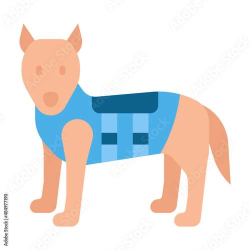 police dog flat icon