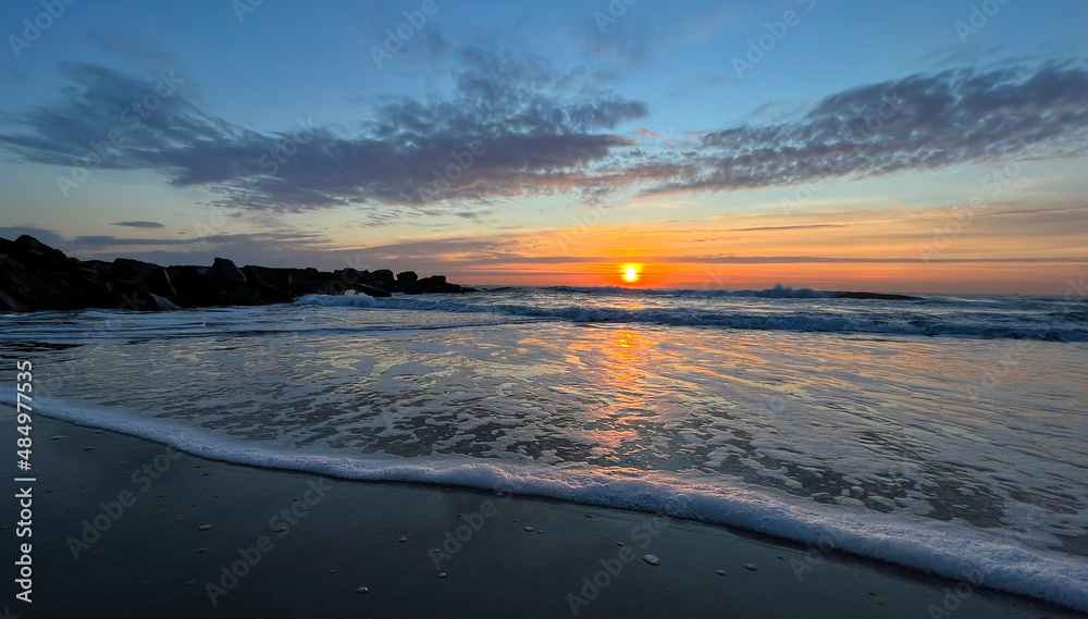 Sunset over the Ocean in Asbury Park New Jersey Sunset over the Ocean in Asbury Park New Jersey