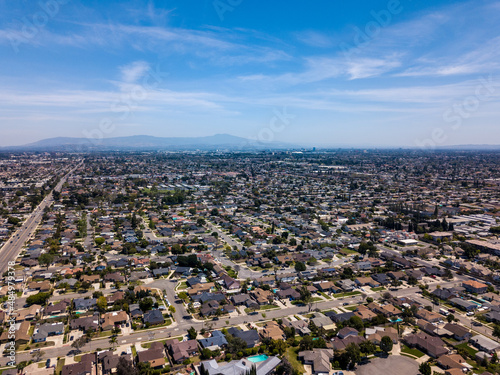 Canvas Print Aerial view of the Anaheim, CA