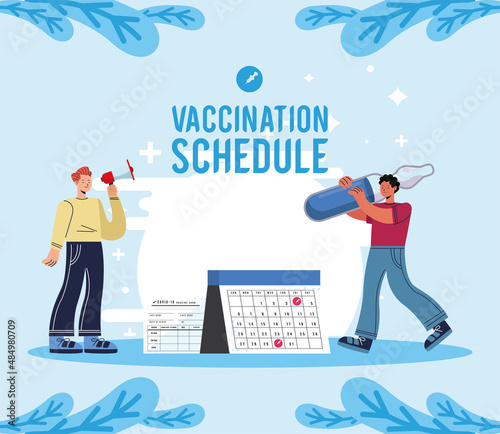 vaccination schedule lettering with persons